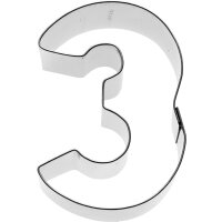 Birkmann Ausstechform Zahl 3, Edelstahl, 6 cm