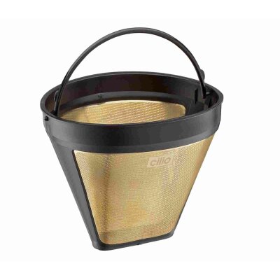 Cilio Kaffeedauerfilter Edelstahl vergoldet Größe 4 oder 1x4