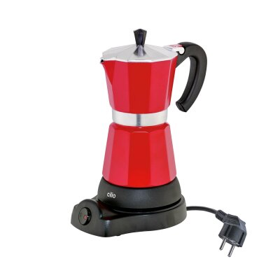Cilio Espressobereiter Classico Aluminium 6 Tassen rot