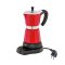 Cilio Espressobereiter Classico Aluminium 6 Tassen rot