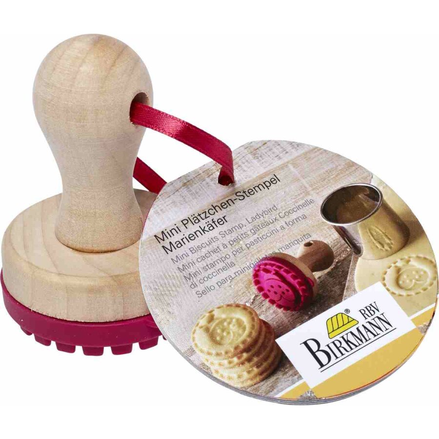 Woodies Mini-Stempel Marienkäfer – Niedlicher Holzstempel Zum Basteln, 1,5 X 1,5 X 3 Cm