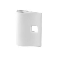Vase mit 1 Quadrat Keramik 14x20 cm weiß