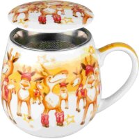 Könitz Teebecher mit Sieb und Deckel Weihnachtsparty...