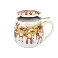 Könitz Teebecher mit Sieb und Deckel Weihnachtsparty...