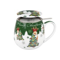 Könitz Teebecher mit Sieb und Deckel Weihnachtselch...