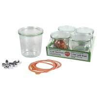 Weck Rundrandglas Sturz 500 ml mit Deckel Ring Klammern...