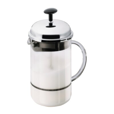 Bodum Chambord Milchschäumer mit Glasgriff groß 0.25 ltr. verchromt