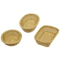 Brotkorb Brötchenkorb Saleen rund 22x8 cm hellbeige
