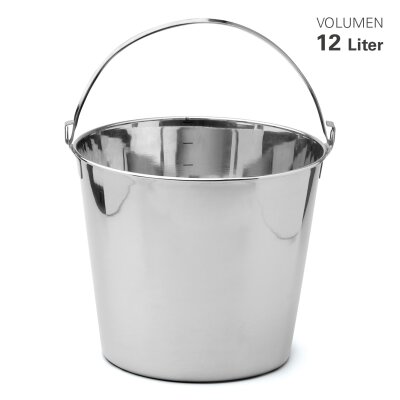 Weis Edelstahleimer 12 ltr. mit Skalierung