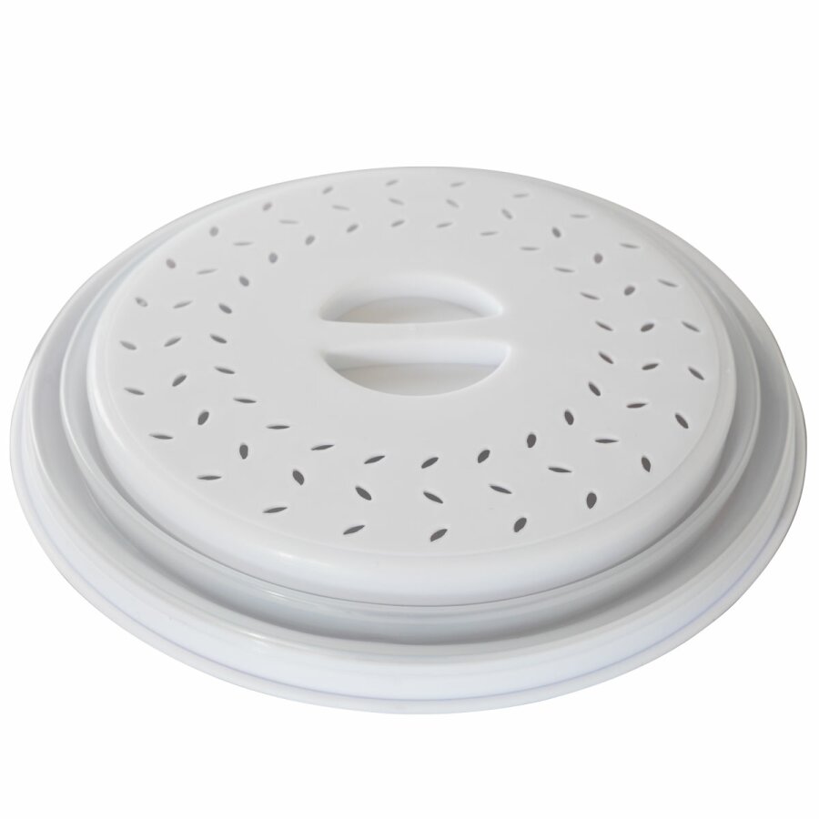 Klappbare Mikrowellenhaube Mit Siebfunktion – Spritzschutz Aus Lebensmittelechtem Kunststoff, Grau, 26,5 Cm