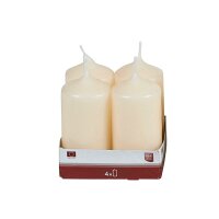 Stumpenkerze 8 cm Ø4 cm creme champagner 4er Pack