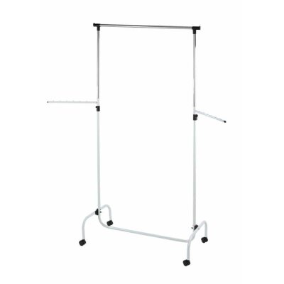 Wenko Kleiderständer Trio mit 2 Armen höhenverstellbar mit Rollen