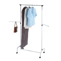 Wenko Kleiderständer Trio mit 2 Armen höhenverstellbar mit Rollen