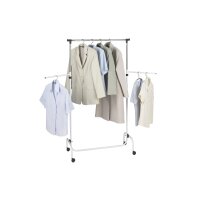 Wenko Kleiderständer Trio mit 2 Armen höhenverstellbar mit Rollen