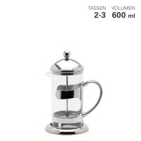 Weis Pressfilterkanne Glas und Edelstahl 0,6 ltr.