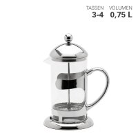 Weis Pressfilterkanne Glas und Edelstahl 0,75 ltr.