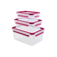 Emsa Clip & Close 2.0 3er Set 0,55/1,0/2,3 ltr. himbeere