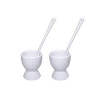 Hit 2er Set Eierbecher mit Eierlöffel Keramik
