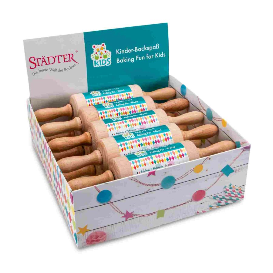 STÄDTER Profi Teigrolle – Aus Buchenholz, Mit Kugellager, Ø 8 Cm, Arbeitsbreite 30 Cm