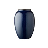 Bitz Vase Ø15,5x25 cm Steingut dunkelblau