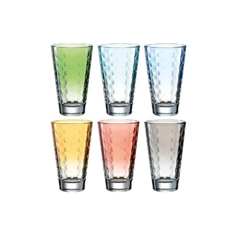 Leonardo 6er Set Longdrinkbecher Pastell sortiert Optic