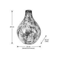 Vase Marble Keramik 16x16x20 cm schwarz weiß...