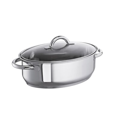 Schulte Ufer Sicht-Bräter mit Glasdeckel 30 cm 4,5 ltr. Edelstahl