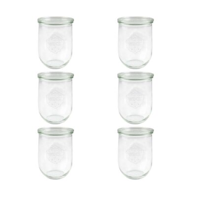Weck 6er Karton Rundrandglas Tulpe 1000 ml mit Deckel 100