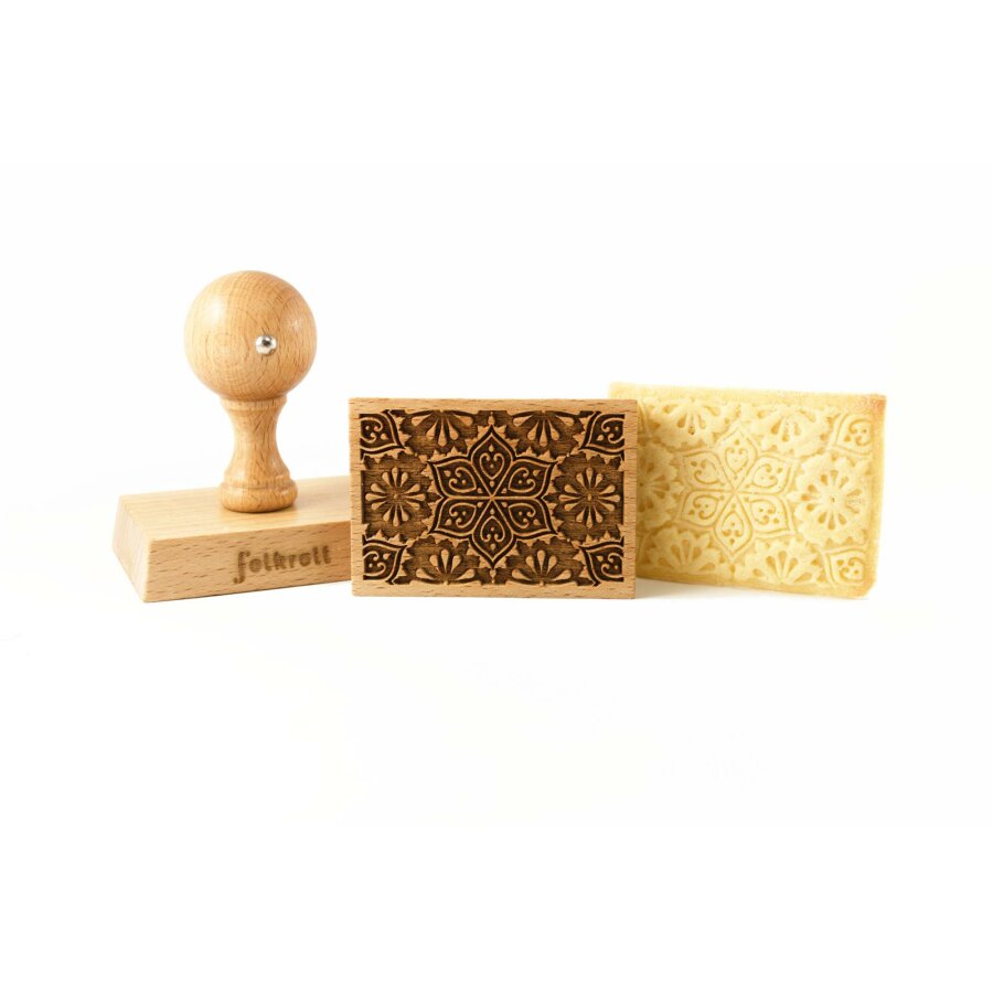 Keksstempel Aus Holz Mit Kegelblumen-Muster – 6,3 Cm Durchmesser, Für Teig & Fondant