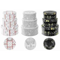 Hi Gebäckdose Weihnachten rund sortiert 3-teiliges Set