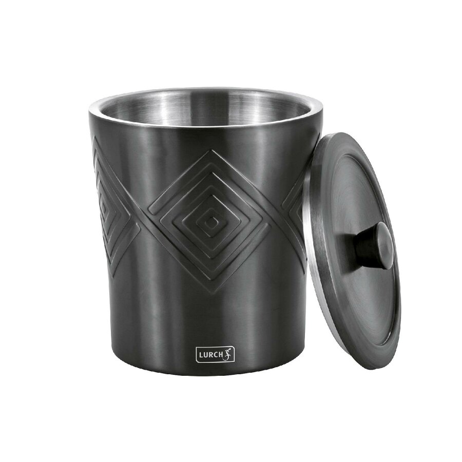 LURCH Eiskübel Aus Edelstahl – Doppelwandig, 1500 Ml, Hält Eis Länger Kühl (Smokey Grey)