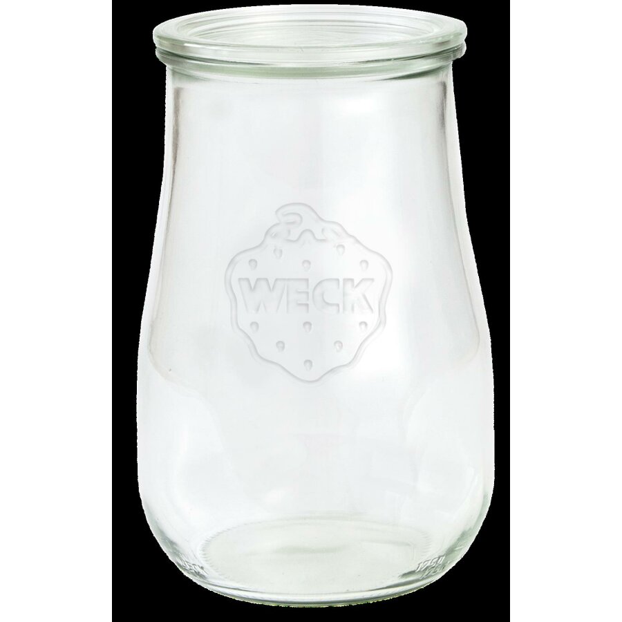 Weck Set di bicchieri a forma di tulipano, 4 barattoli per conserve, 2 x 1000 ml
