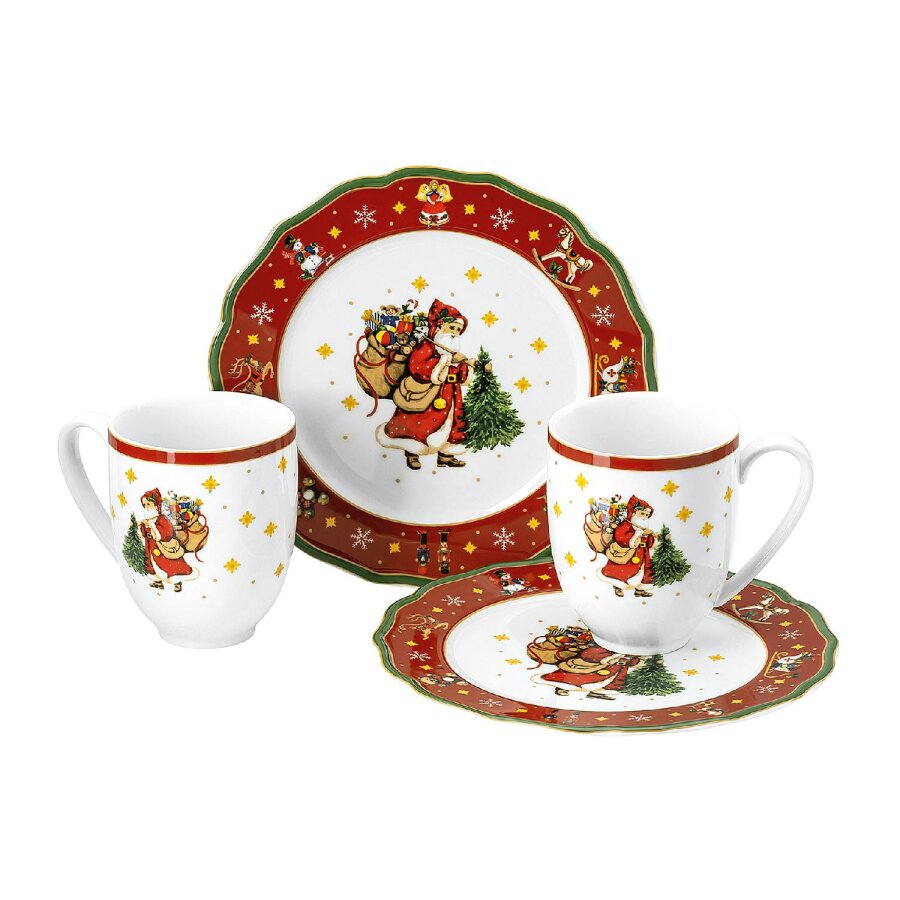 Hutschenreuther Kaffee-Set 4-tlg. Happy Wintertime rot