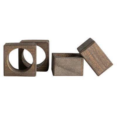 Gusta Serviettenring eckig 4x4x2,5 cm Pinienholz 4er Set