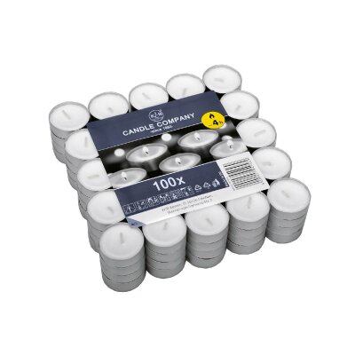 100 Teelichte Ø4 cm weiß in Blockpackung online kaufen