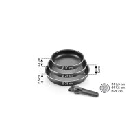 Tescoma Bratpfannen-Set 20 24 28 cm mit Wechselgriff...