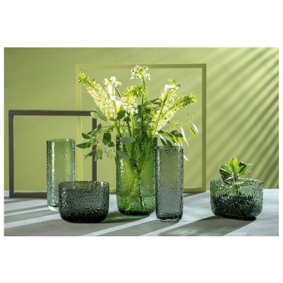 LEONARDO HOME Martello 033202 Vase, Versatile Vase, Stylish Decoration Piece with Haptic Surface, Timeless Plant Vase, Unique Flower Vase, Height 26.5 cm, Green