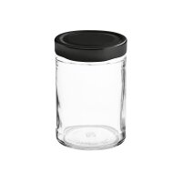 Hochrandglas 580 ml mit Cap 82 mm schwarz-matt