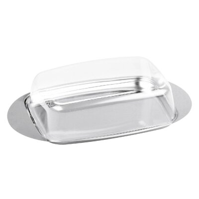 CHG Butterdose Edelstahl mit Kunststoff Deckel 19x11x4,5 cm