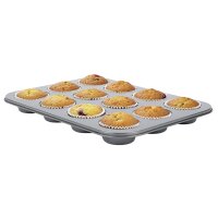 Axentia Muffinform beschichtet für 12 Stück grau