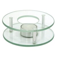 Axentia Stövchen 1-flammig Ø12,5 cm Glas Chrom