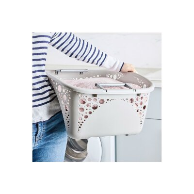 Minky grauer Wäschekorb 40 ltr. stapelbar mit Hüftpassfor