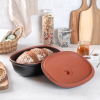 Römertopf Brottopf Frische-Topf oval Medi schwarz...