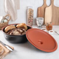 Römertopf Brottopf Frische-Topf rund schwarz...