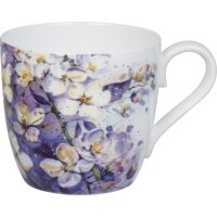Könitz Henkelbecher Purple Blossoms Bone China 450 ml