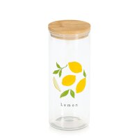 Zeller Present Vorratsglas Lemon mit Bambusdeckel 1150 ml