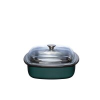 Riess Dampfgarer mit Glasdeckel 28x28 cm 3-teilig teal