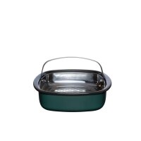 Riess Dampfgarer mit Glasdeckel 28x28 cm 3-teilig teal
