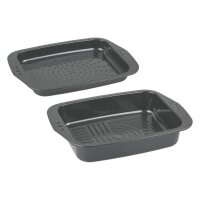 CHG Aroma-Bräter mit Deckel 39x28x7 cm Emaille schwarz