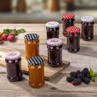 HI Einmachglas 315 ml mit Deckel Love Punkte 4er Set